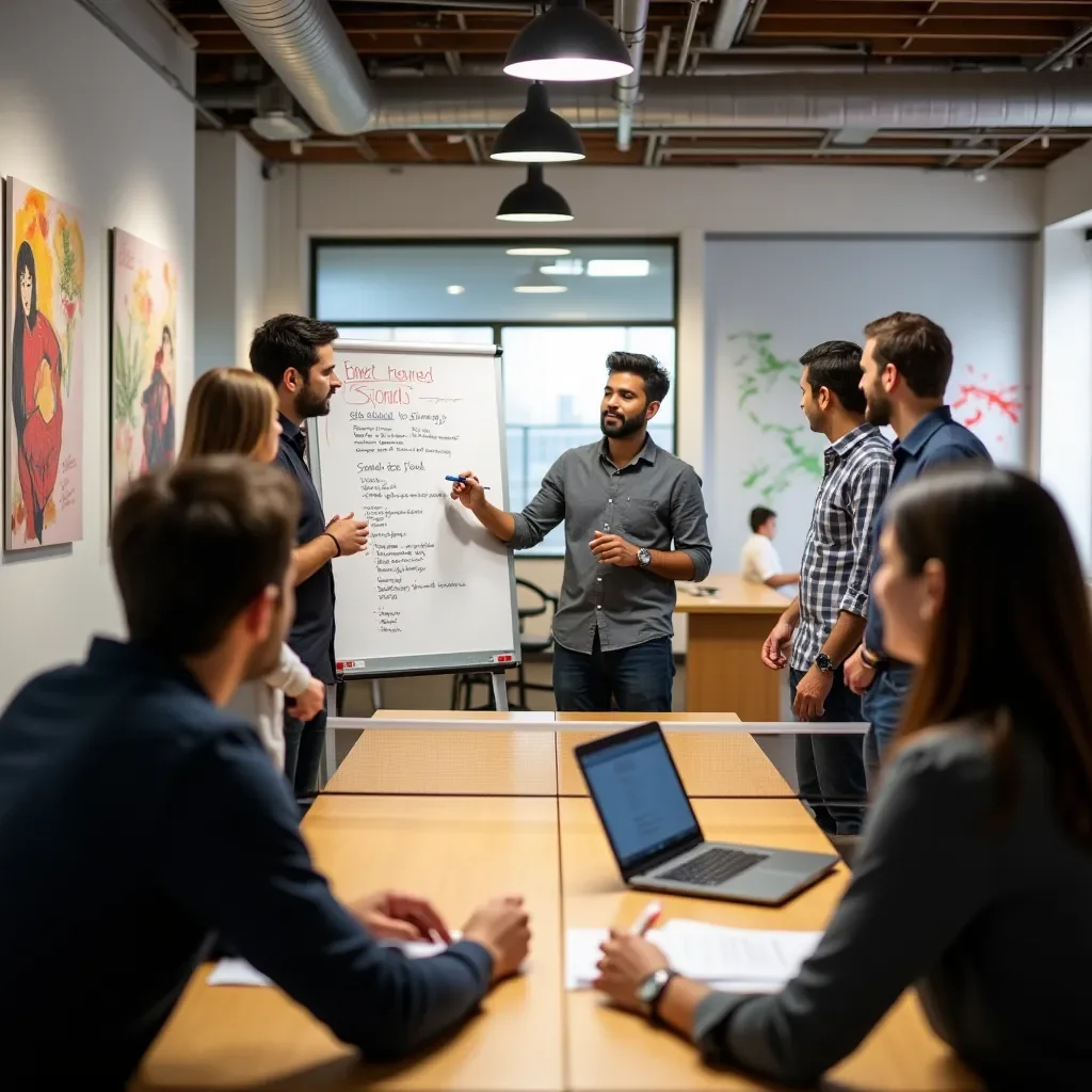 Creative team brainstorming